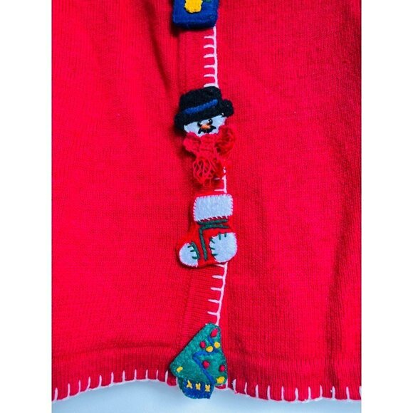 Vintage Victoria Jones Xmas Knit Sweater sz M - Picture 5 of 6